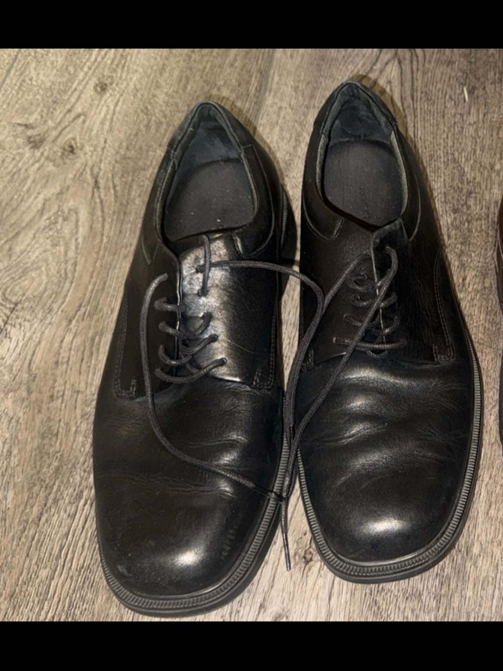 Rockport Men's Black Leather Lace-Up Oxfords